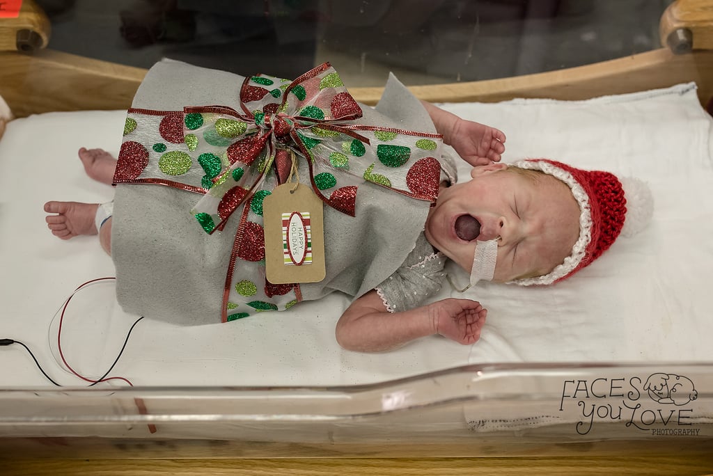 Photos of Preemies Dressed as Presents Meeting Santa Claus