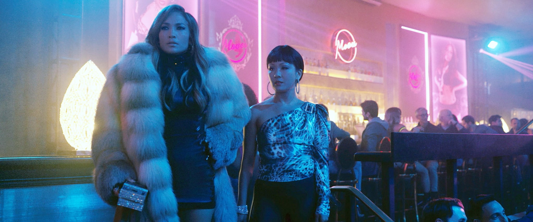 HUSTLERS, from left: Jennifer Lopez, Constance Wu, 2019.  STX Entertainment / courtesy Everett Collection
