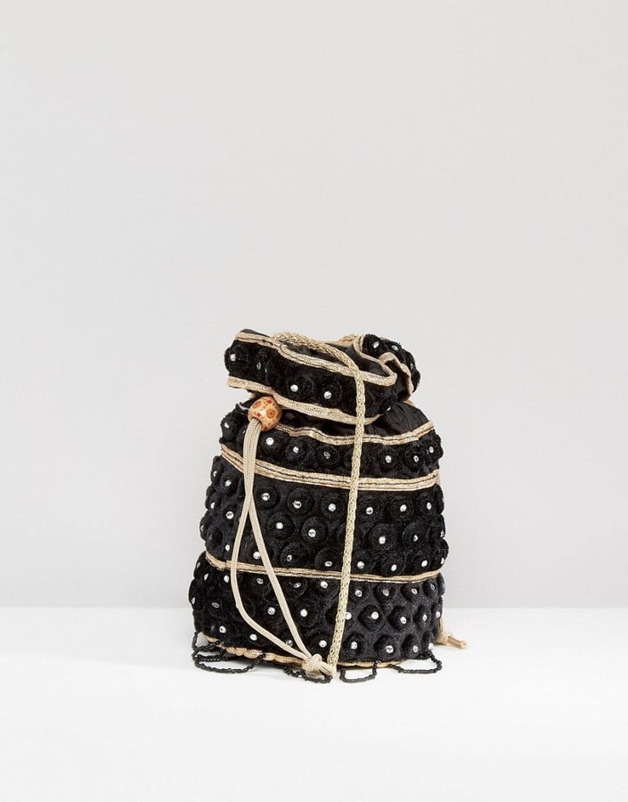Reclaimed Vintage Velvet Beaded Pouch Bag ($41)