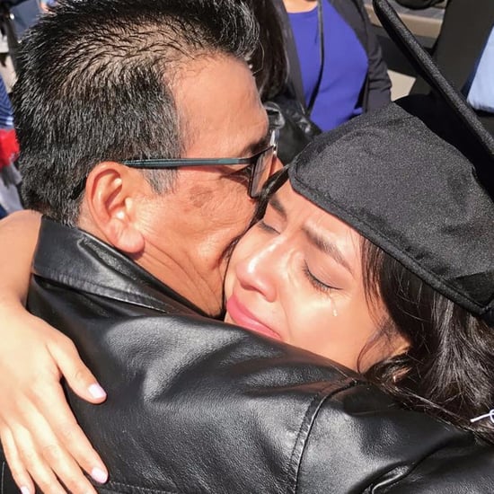 Picture of Indiana University Graduate Crying With Her Dad