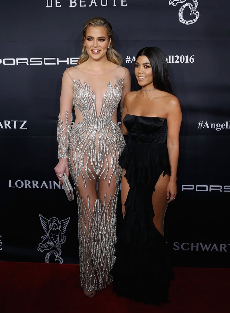 Khloe and Kourtney Kardashian at the Angel Ball in NYC 2016