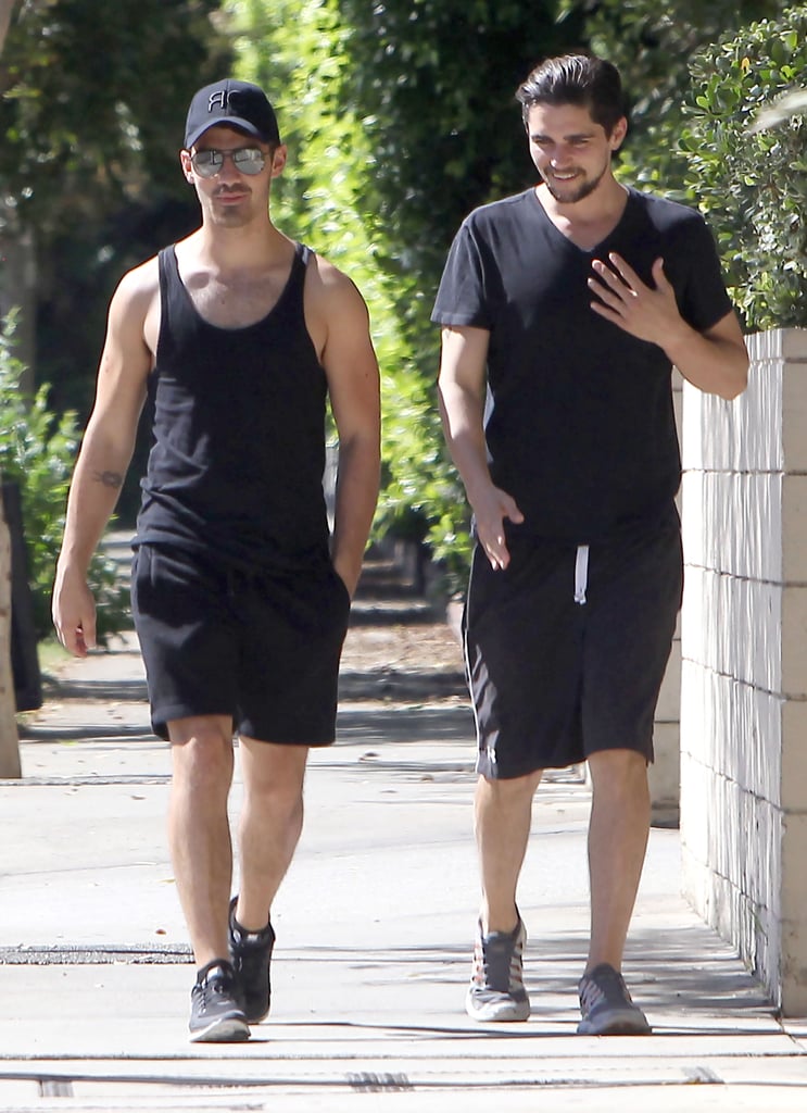 Joe Jonas went for a workout with a buddy in LA on Tuesday.