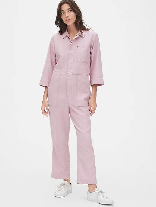 This jumpsuit ($80) may have an oversized, borrowed-from-the-boys fit, but the pastel pink hue brings the femme feels. Dress it down with sneakers for the ultimate casual-cool look.