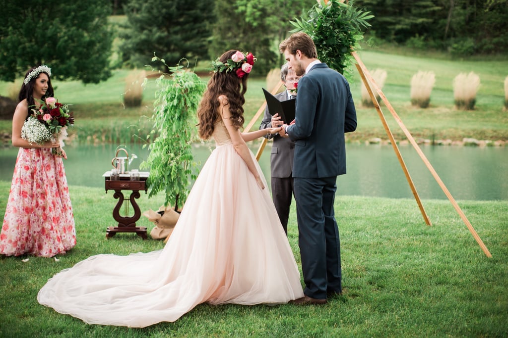 Woodsy Pink Bohemian Wedding