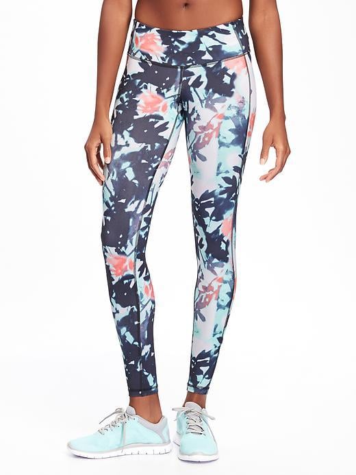 Old Navy Go-Dry Mid-Rise Printed Compression Leggings