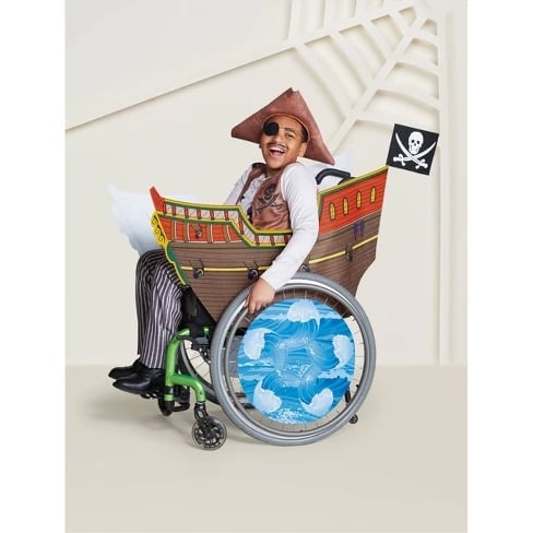 Boys' Adaptive Pirate Ship Halloween Costume Wheelchair Cover