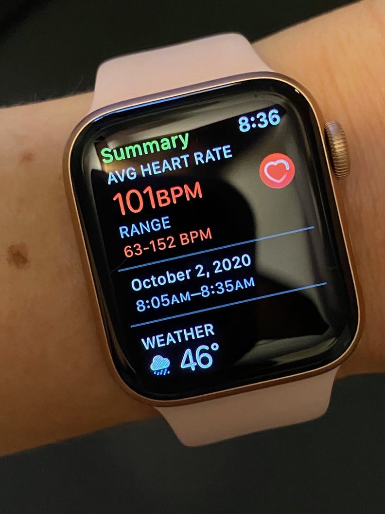 30-Minute Dance Workout Heart Rate Tracking Results Shown on the Apple Watch