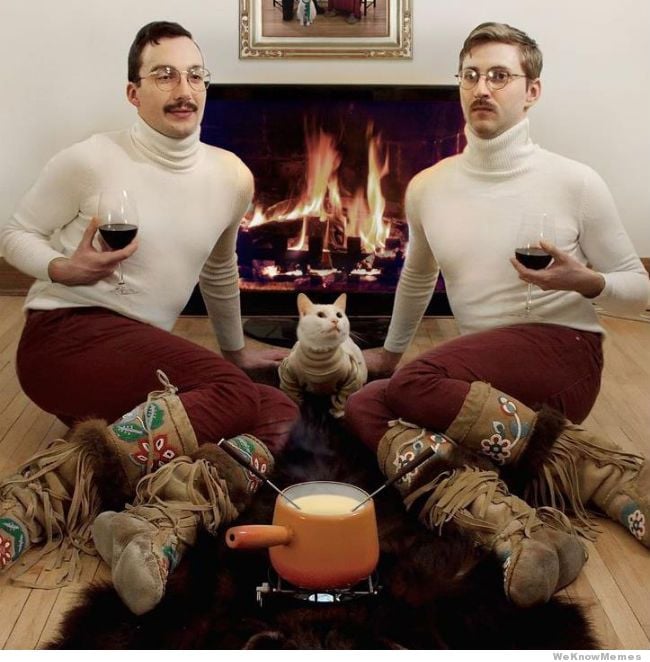 Wine won't argue about sending out a Christmas card together.