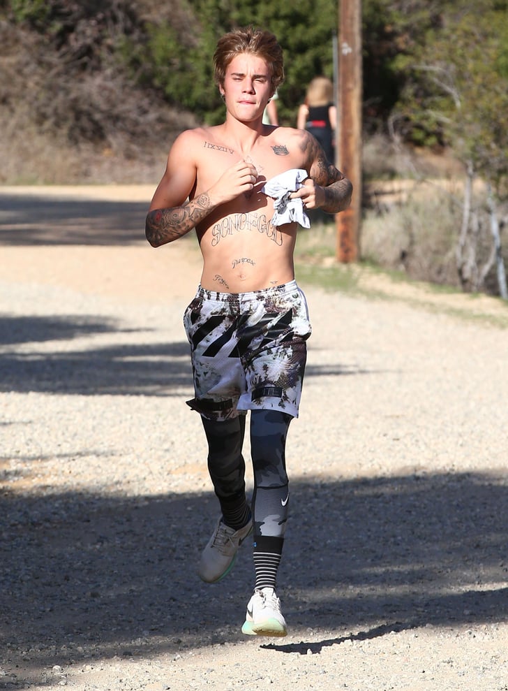 Justin Bieber Jogging Shirtless In La December 2016