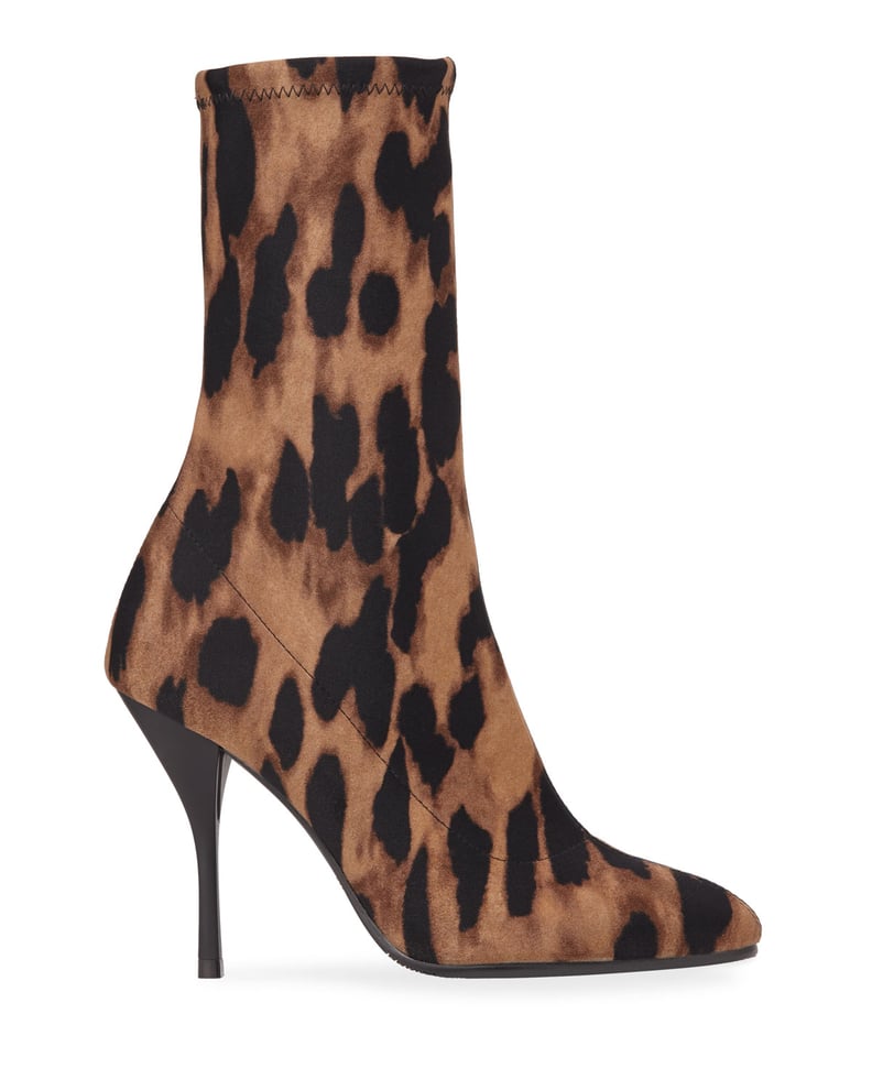 Stuart Weitzman Slaine Leopard-Print Sock Booties