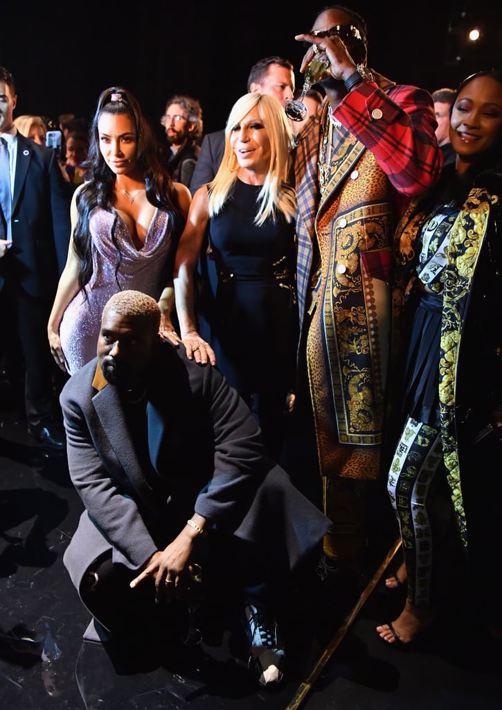 Kim Kardashian and Kanye West at Versace Fashion Show 2018