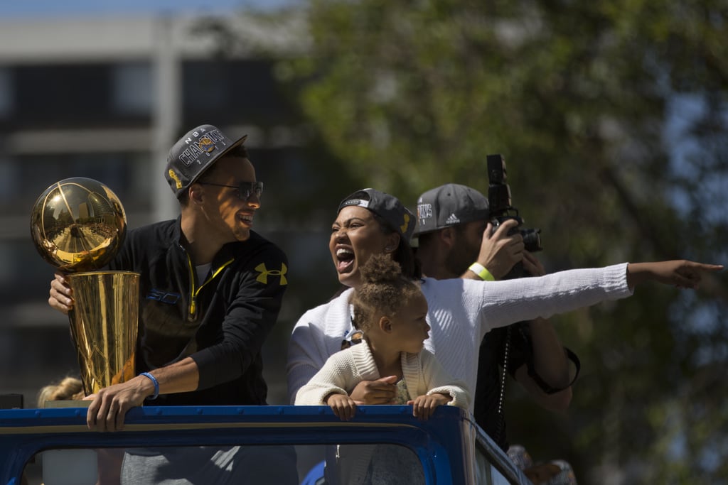 Steph Curry and His Family at Warriors Parade 2015