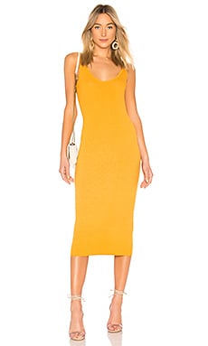 Enza Costa Rib Midi Tank Dress in Golden