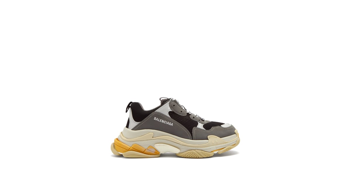 balenciaga triple s leather and mesh trainers