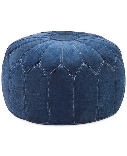 Madison Park Georgia Fabric Accent Pouf