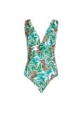 DP Beach Pineapple Round Gold Belted Swimsuit