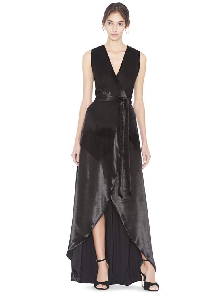 Alice + Olivia Simmons Velvet Wrap Dress | Black Party Dresses ...