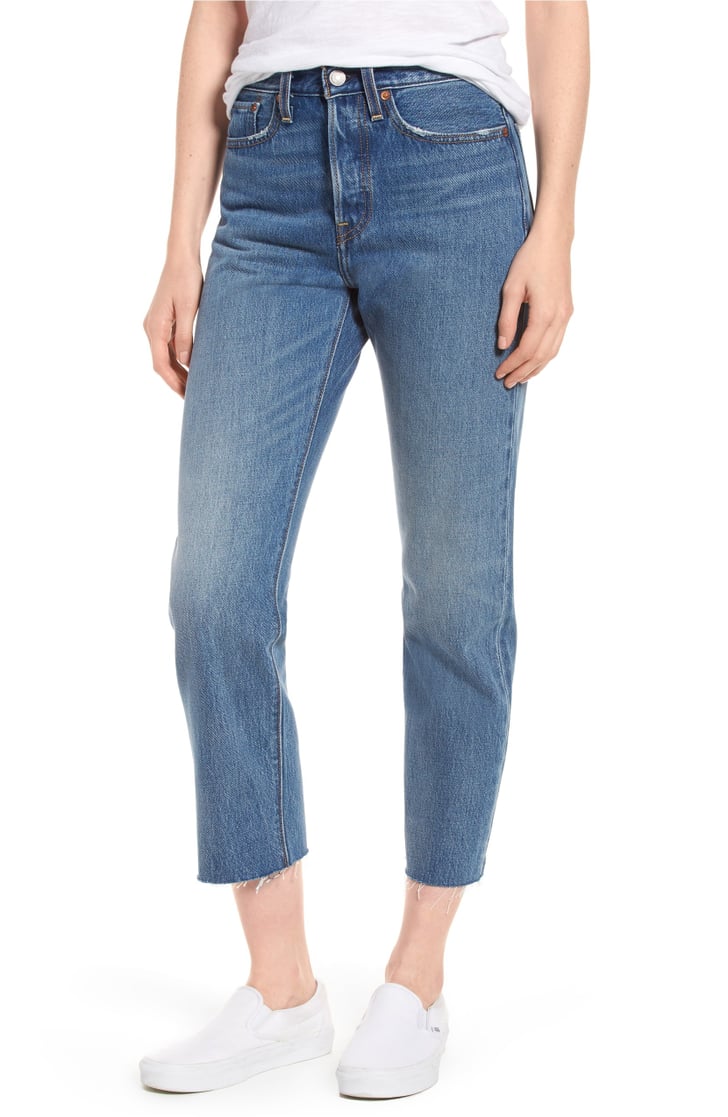 levi's high waisted straight jeans