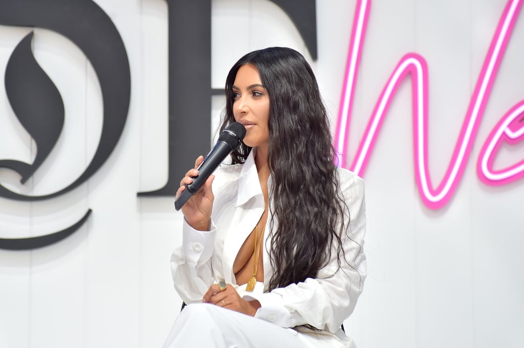 Kim Kardashian's White Shirt and Skirt June 2018