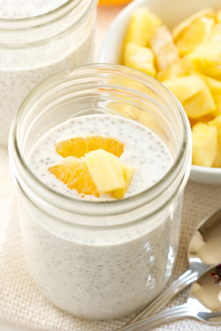 Tropical Coconut Chia Pudding Jars