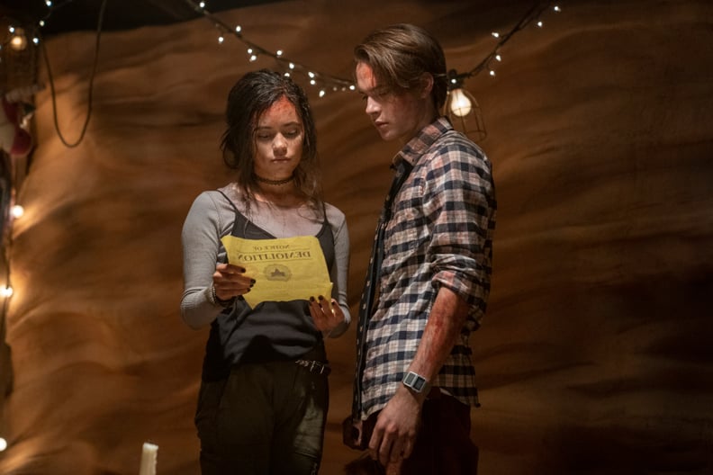 THE BABYSITTER: KILLER QUEEN (L to R) JENNA ORTEGA as PHOEBE and JUDAH LEWIS as COLE in THE BABYSITTER: KILLER QUEEN. Cr. TYLER GOLDEN/NETFLIX © 2020