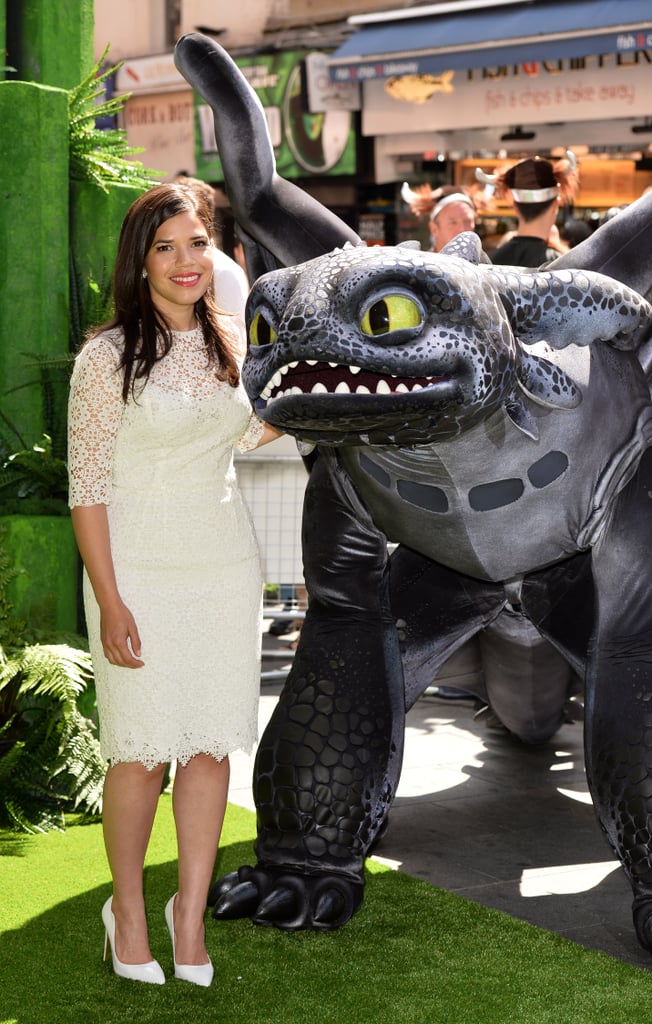 America Ferrera stepped out in London for a screening of her new movie, How to Train Your Dragon 2, on Sunday.