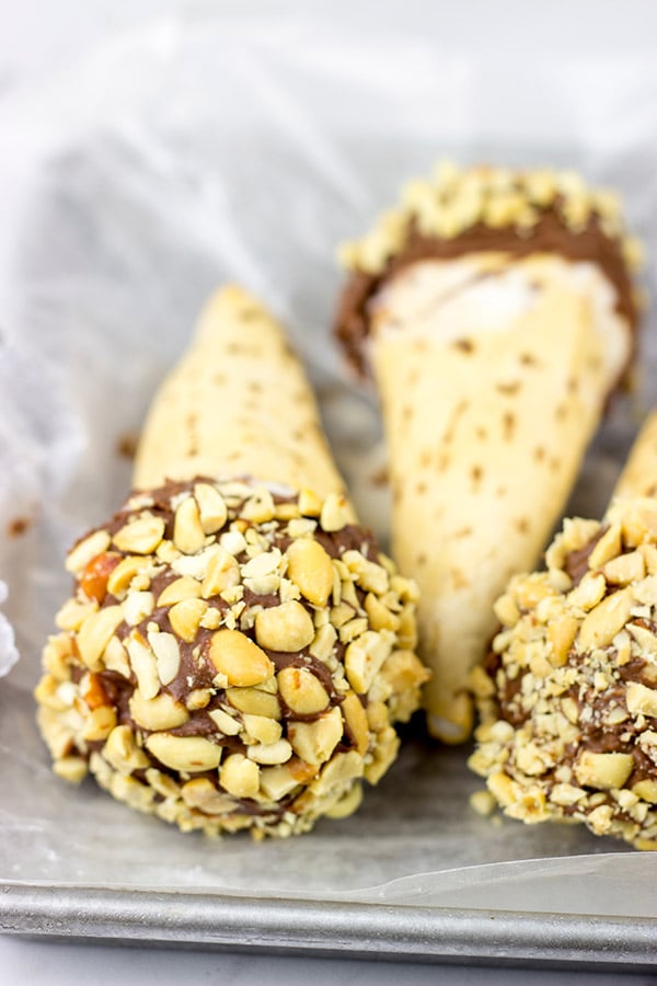 Chocolate Peanut Butter Ice Cream Cones