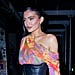 Kylie Jenner's Prabal Gurung Chiffon Top and Leather Skirt