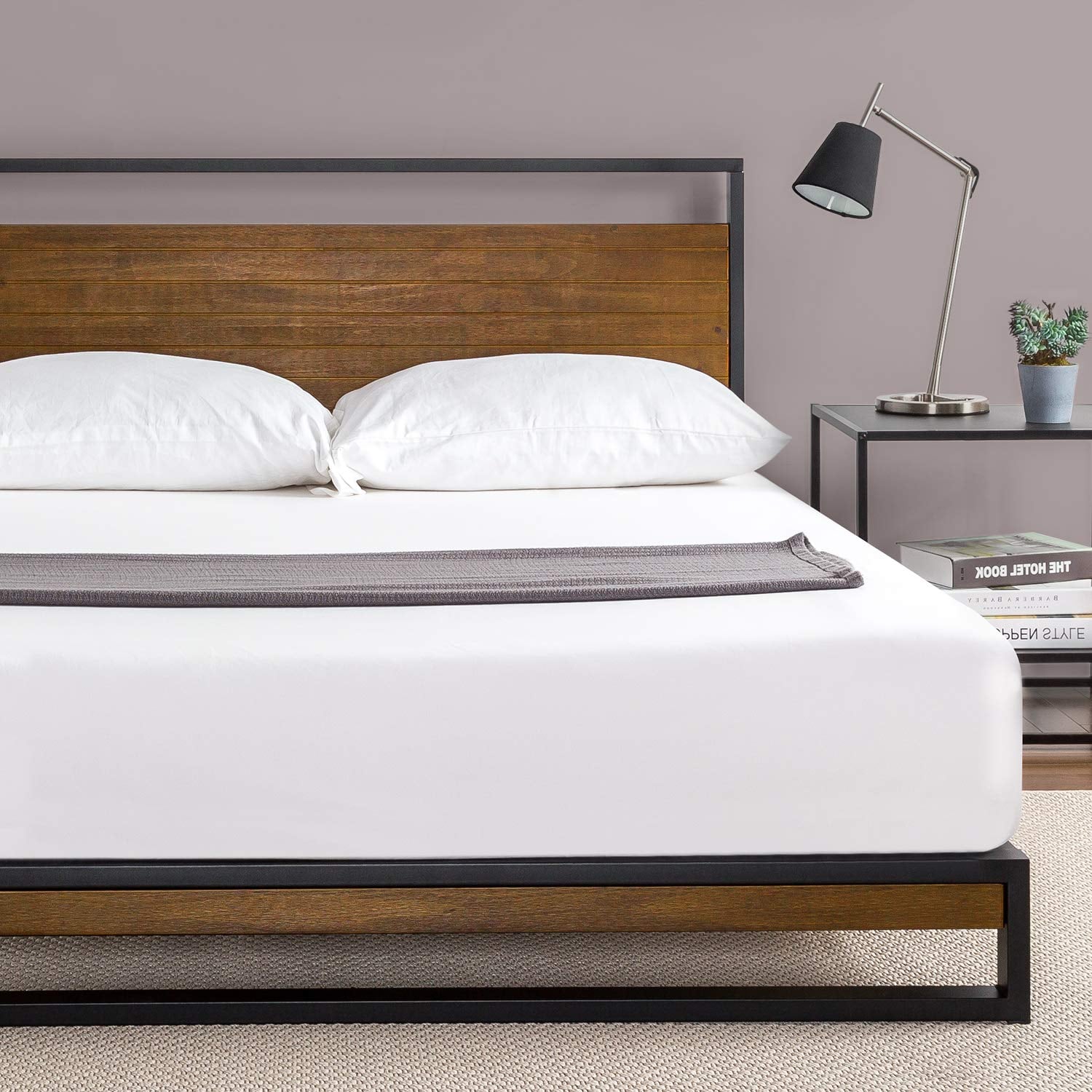 Suzanne metal and shop wood platform bed