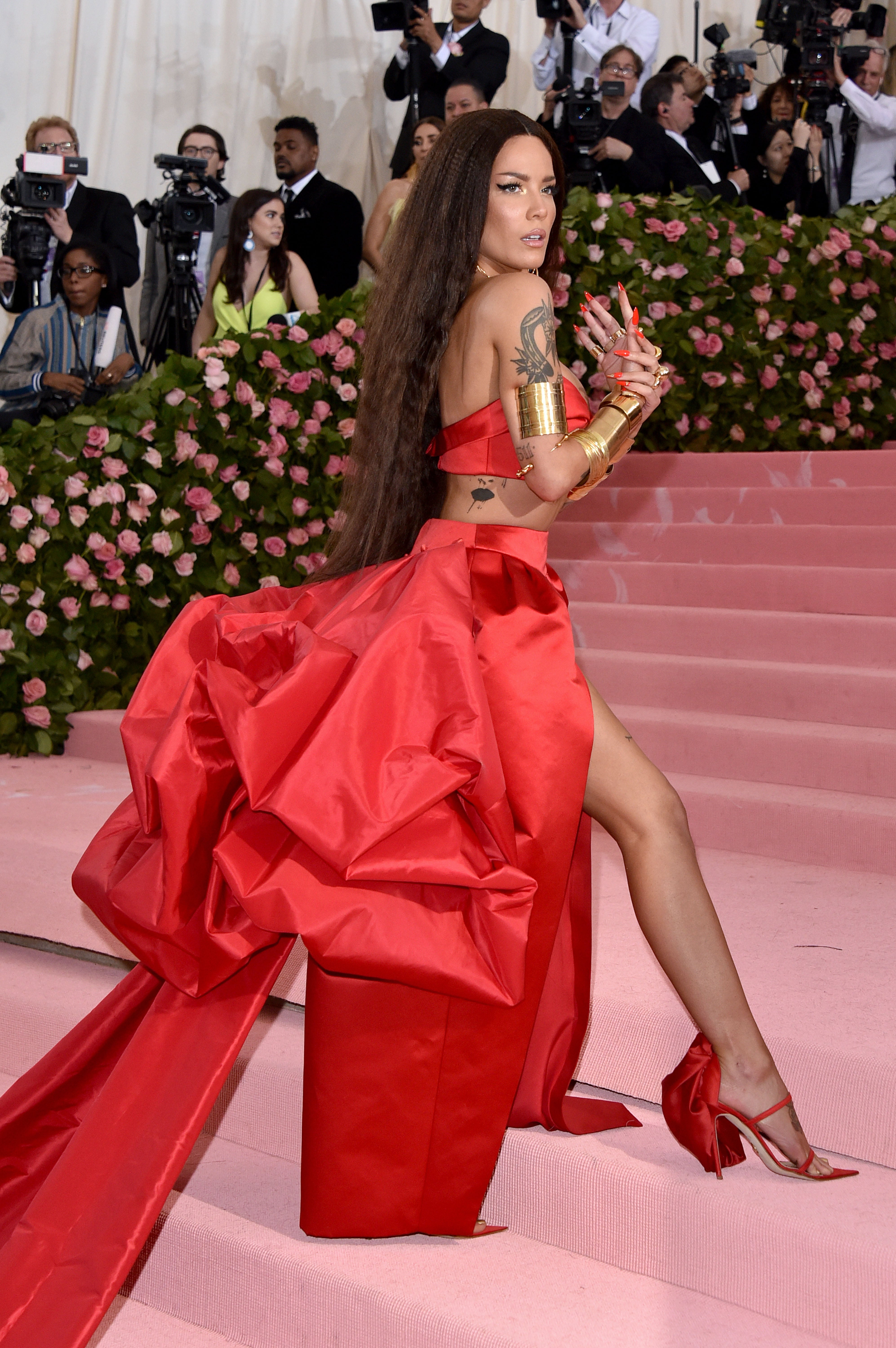 halsey red carpet dress Halsey