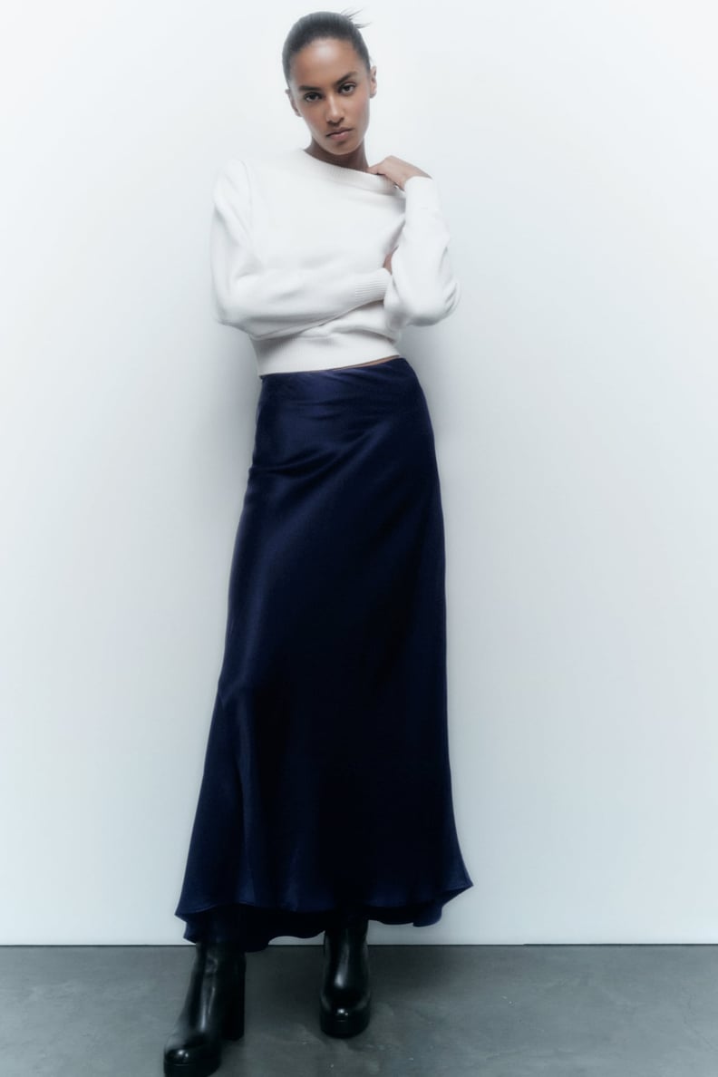 Best Satin Maxi Skirt: Zara Satin Effect Skirt