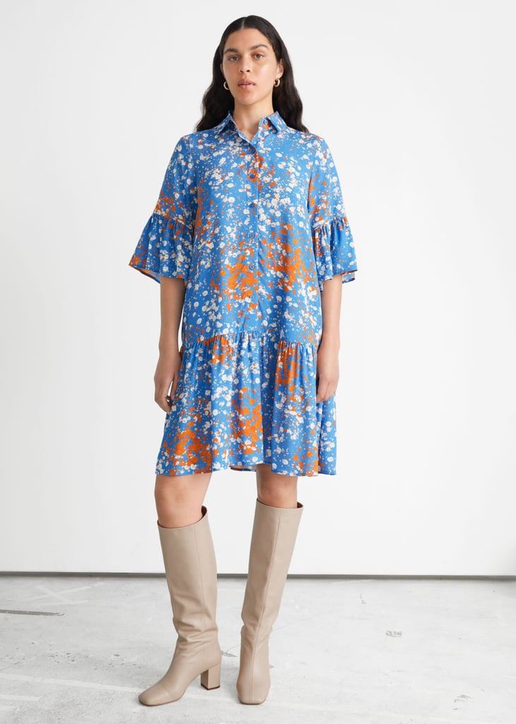 For a Bright Print: & Other Stories Buttoned Ruffle Midi Dress