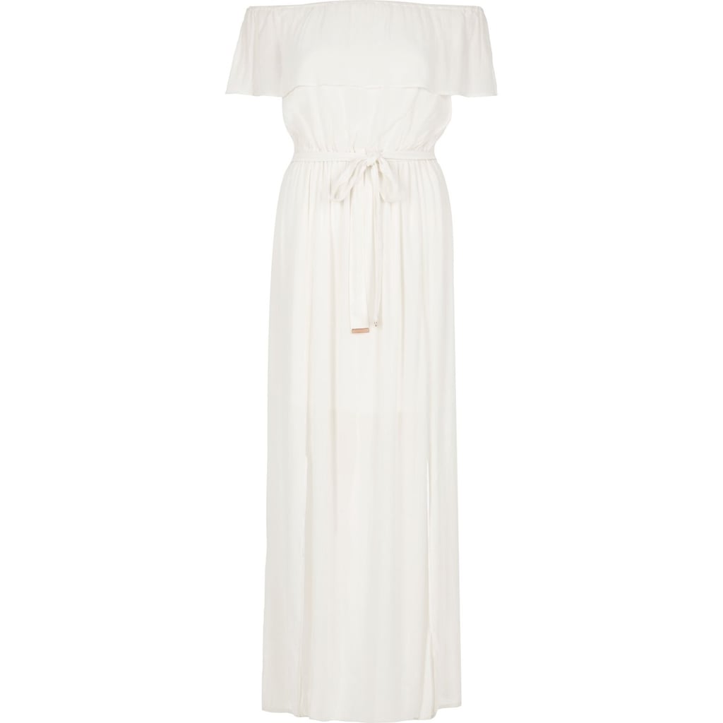River Island Womens White Bardot Maxi Dress ($60) | Affordable White Dresses | POPSUGAR Fashion 