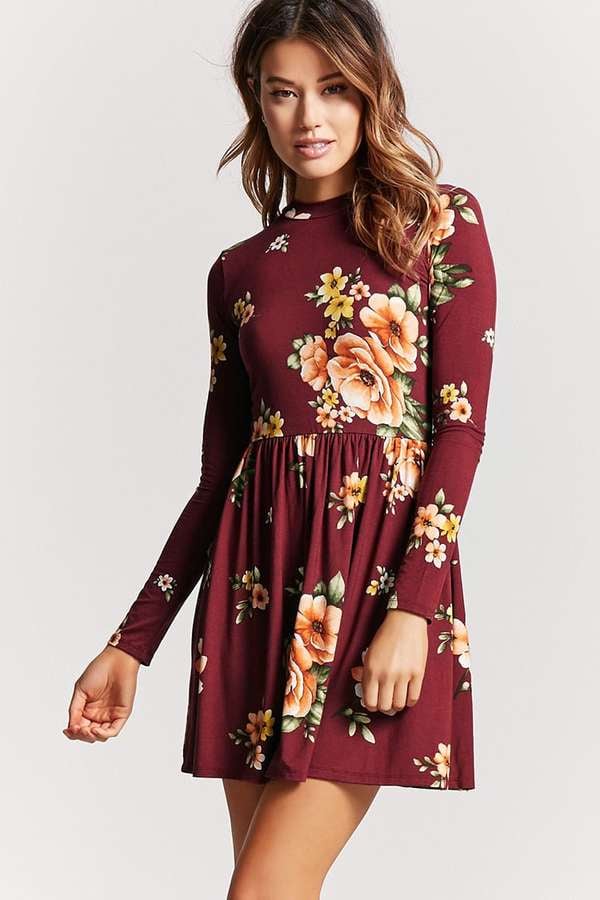 Forever 21 Floral Cutout Dress