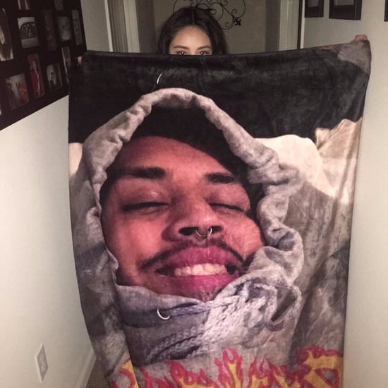 Girl Gets Boyfriend's Face on a Blanket