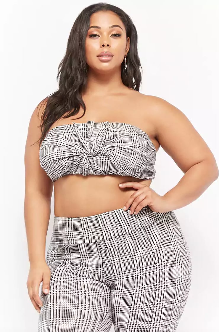 Forever 21 Glen Plaid Twist-Front Tube Top