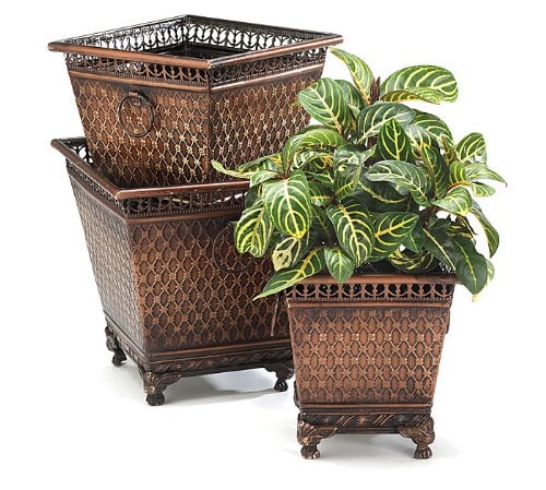 Set of 3 Metal Planters With Claw Feet ($42)