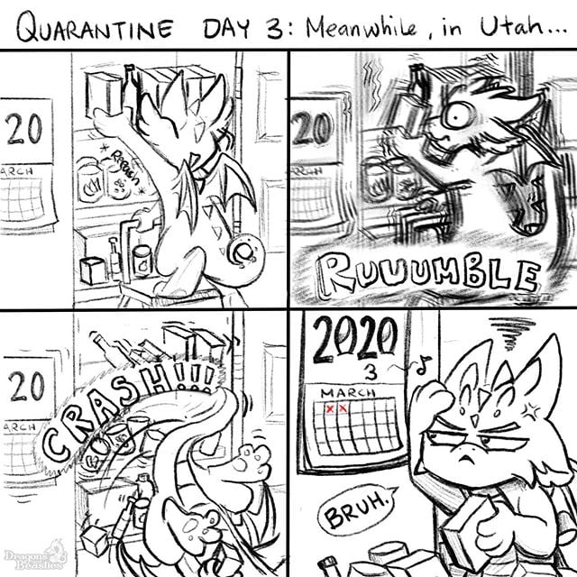 Mom's Funny Dragon Comics on Social Distancing With Kids