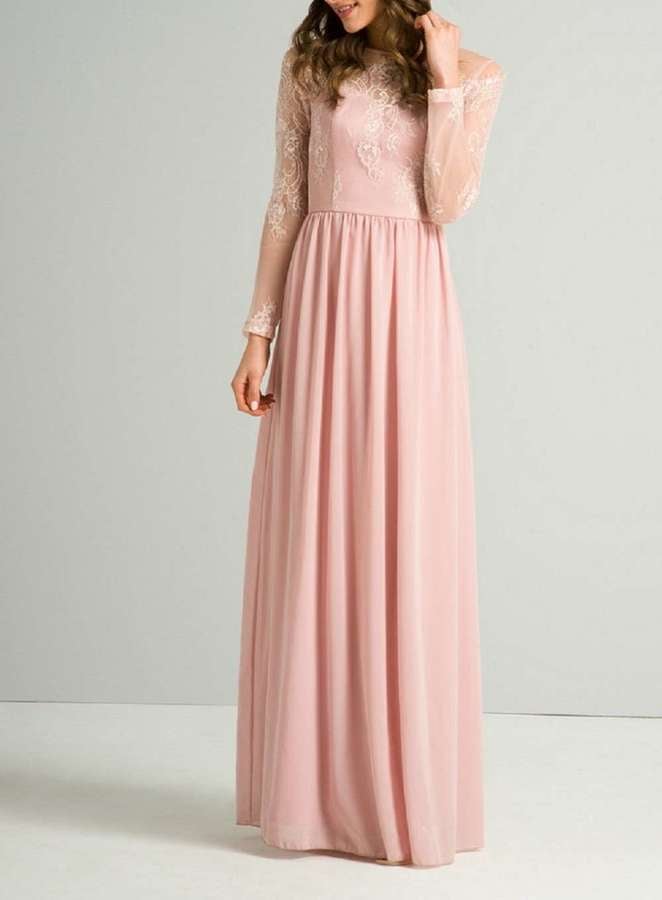 Chi Chi London Pink Lace Maxi Dress