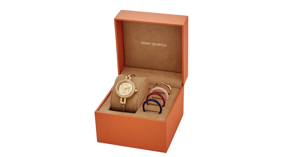 Designer Jewelry: Tory Burch Reva Bangle Watch Set | 15 Stylish Watches  We'll Be Gifting (or Treating Ourselves to) This Holiday Season | POPSUGAR  Fashion Photo 5