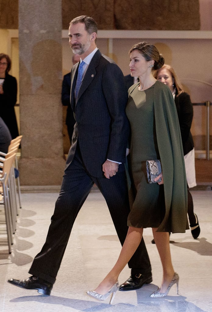 Queen Letizia's Cape Dress February 2017