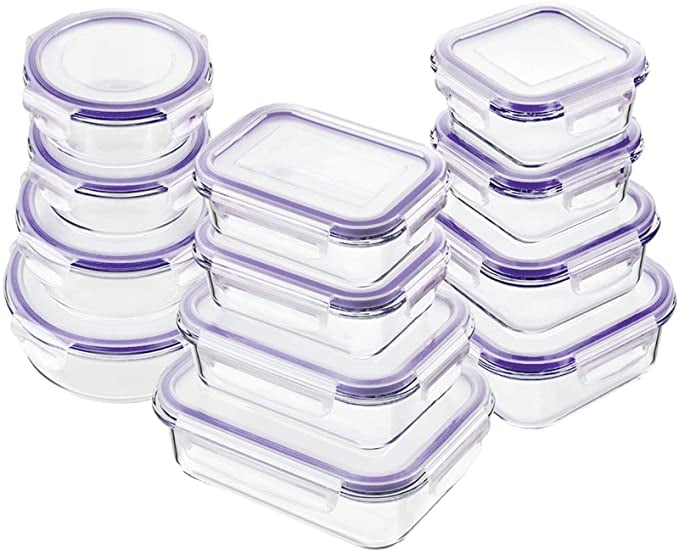 Bayco Glass Food Storage Containers with Lids