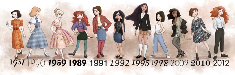 All the Disney Princesses by Year