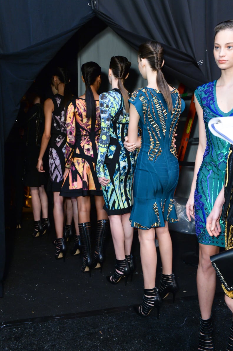 Backstage at Hervé Leger