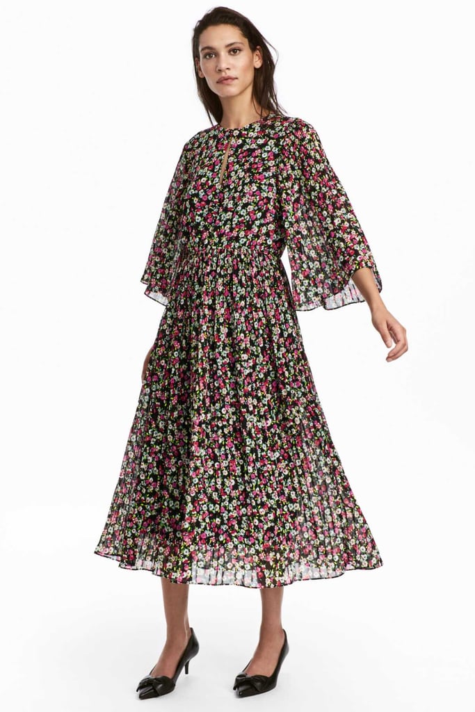 h&m pleated dress