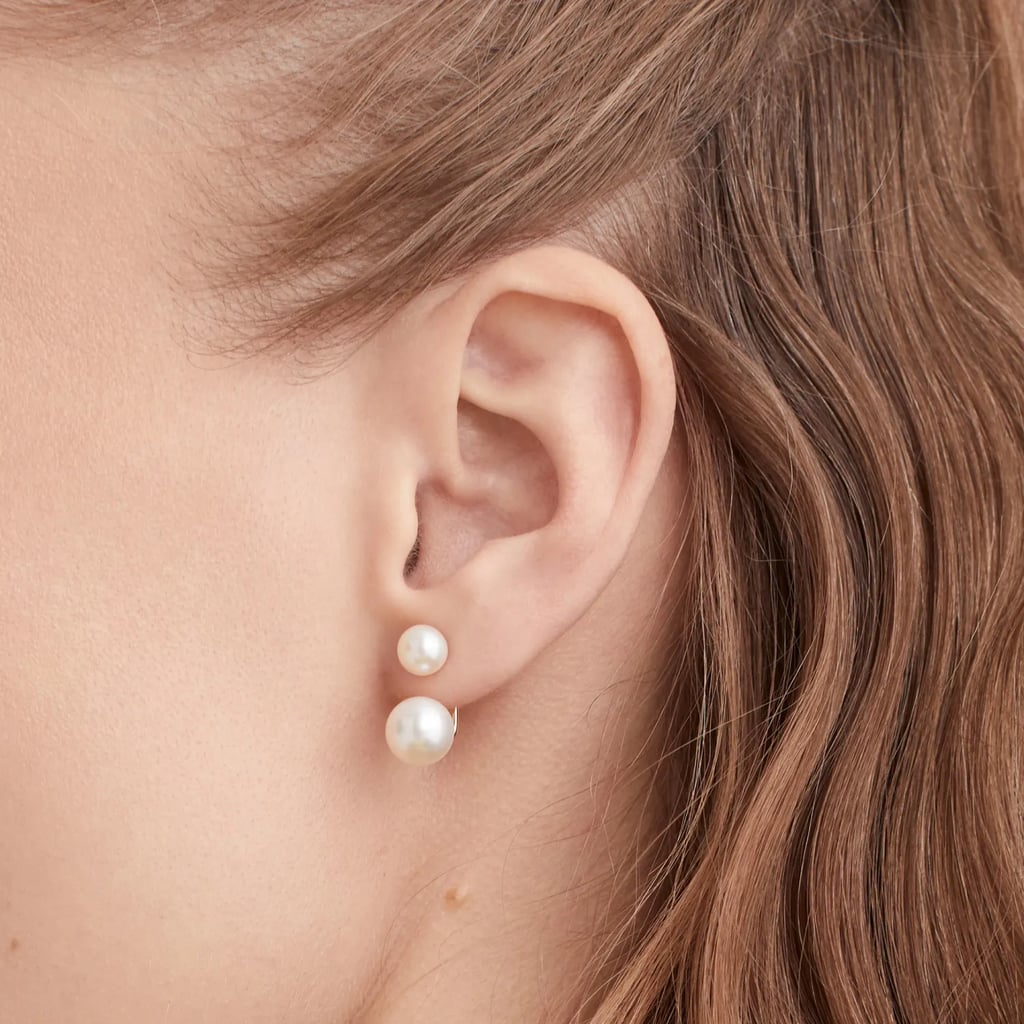 Simple Wedding Earrings: Bold Pearl Ear Jacket Studs