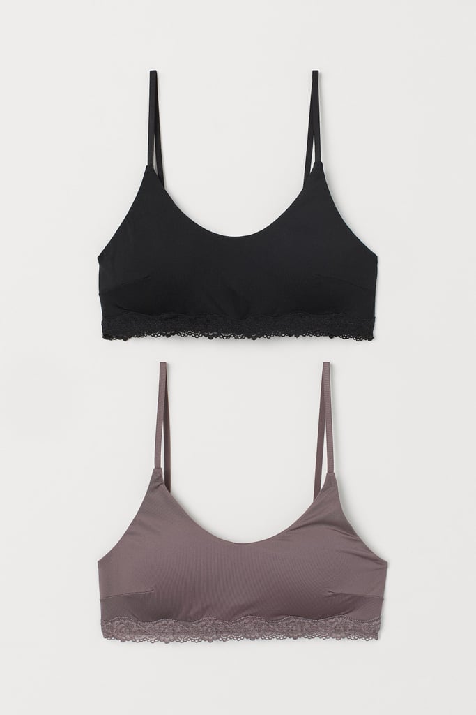 H&M 2Pack Padded Microfiber Bras Most Comfortable Bralettes 2020