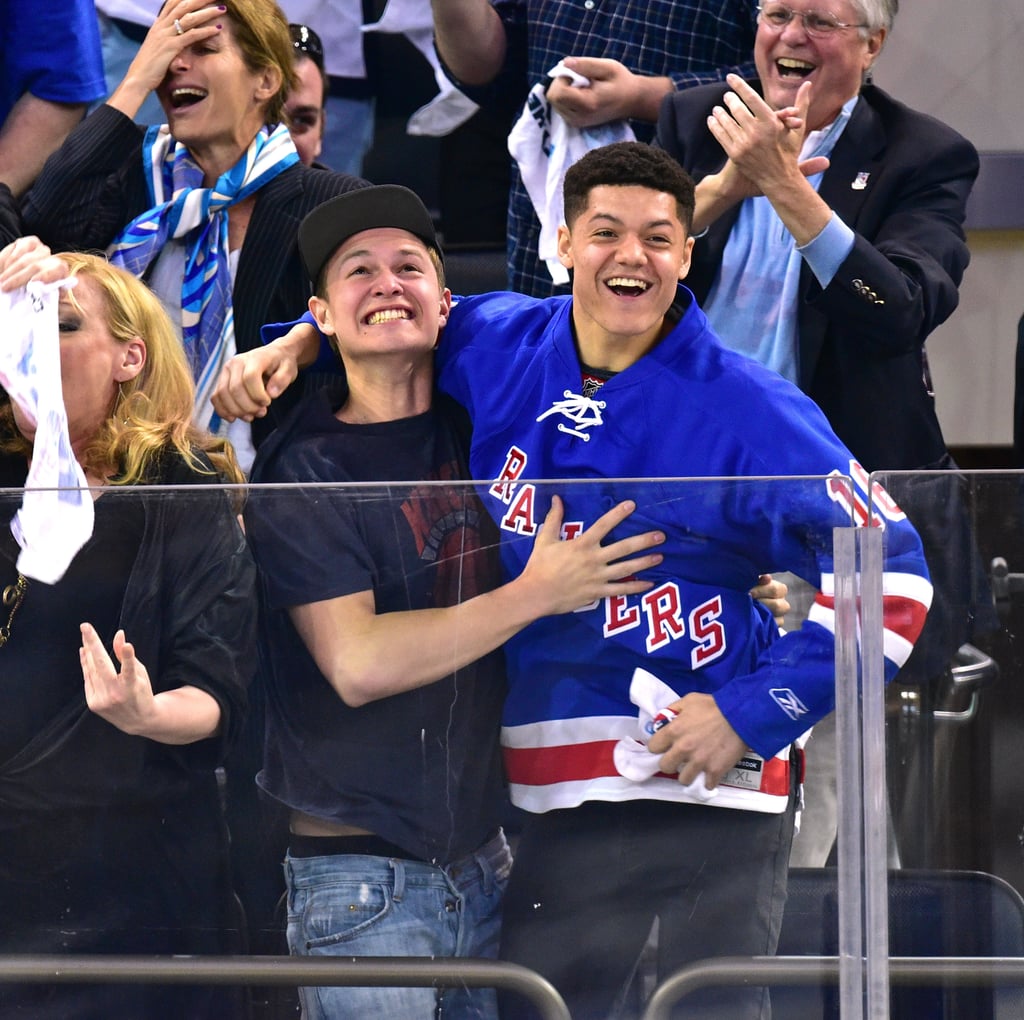 Ansel Elgort at Capitals vs. Rangers Hockey Game | Pictures