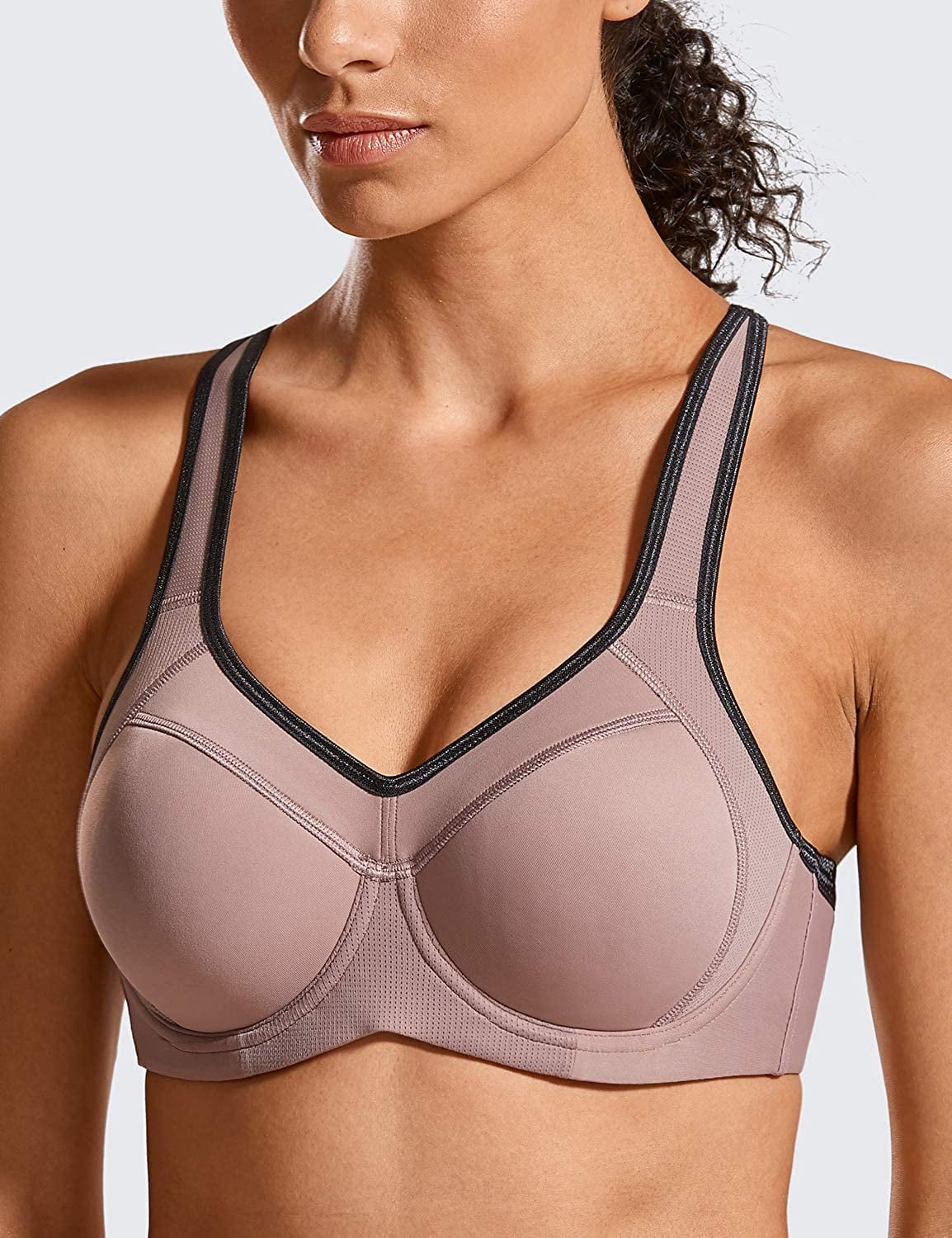High Support Sports Bra for Large Bust Strap Halter Sporty Sports Bras  Running for Women Yoga Supportive Workout Sexy Beige : : Clothing,  Shoes & Accessories