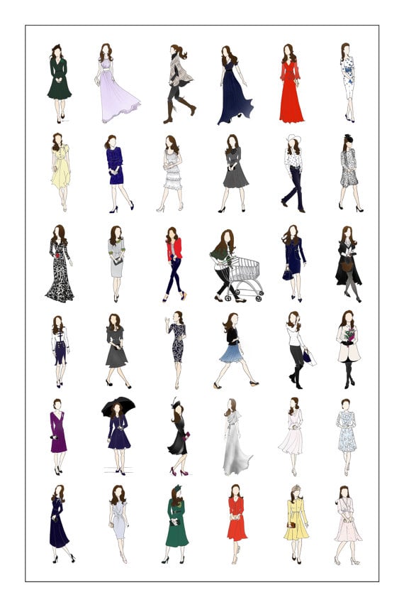 Duchess of Cambridge Fashion Poster | Gifts Inspired by Kate Middleton ...